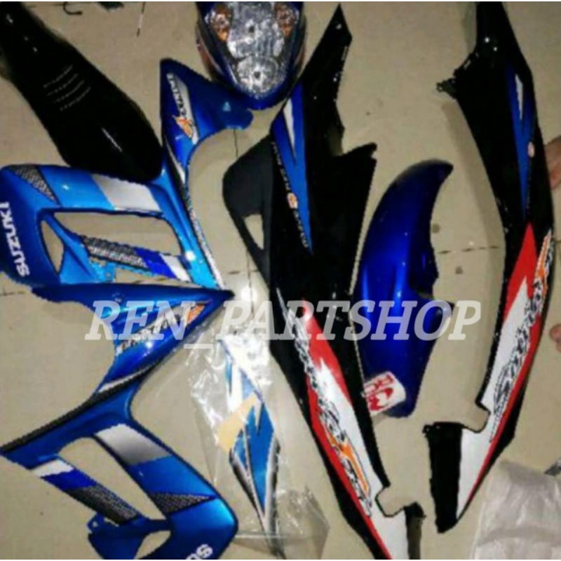 cover body satria fu thailand lama old kinjeng fullset halus  biru hitam ber stripping