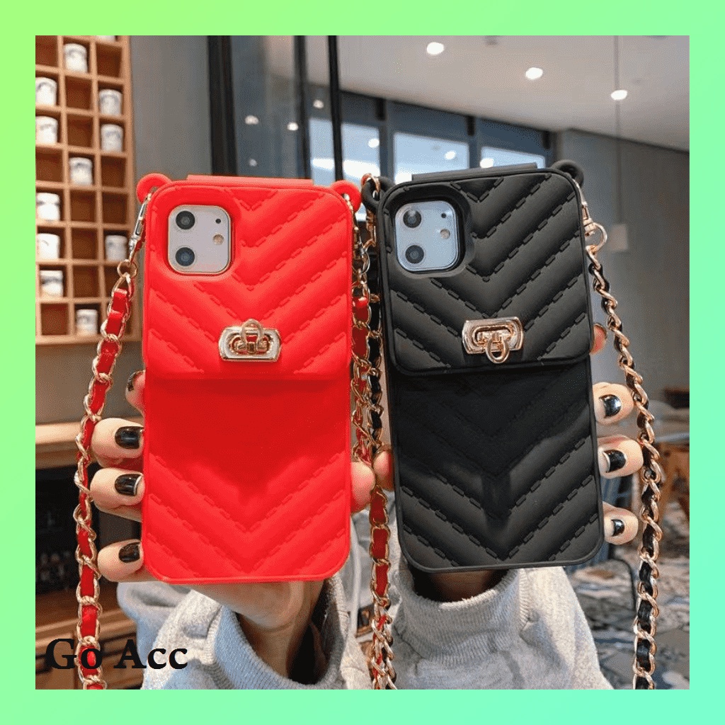 Softcase Model Tas Chan*nel rantai Iphone 7 8 7+ 8+ X Xs Xr Max 11 12 13 Pro Max FH45