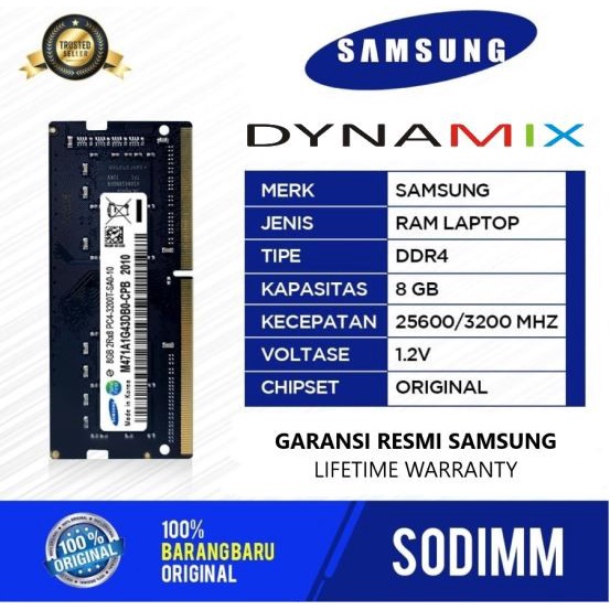 SAMSUNG MEMORY SODIMM 8GB DDR4-3200 PC 25600 / 3200MHz RAM GARANSI RESMI