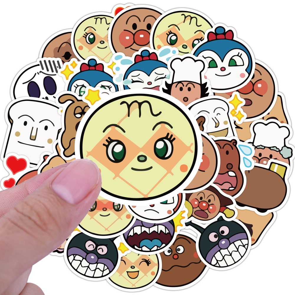 Lucu Anpanman stiker kartun Jepang anime Jurnal koper bahan termos Piala tangan Buku stiker Xiao Zha