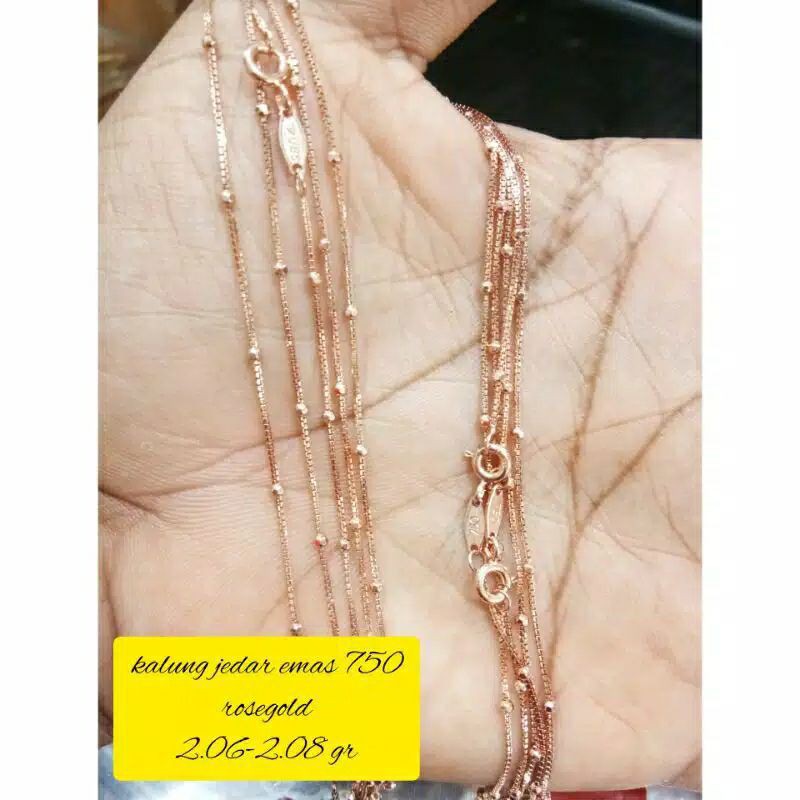 kalung Jedar emas asli kadar 750 rosegold dan putih cap UBS