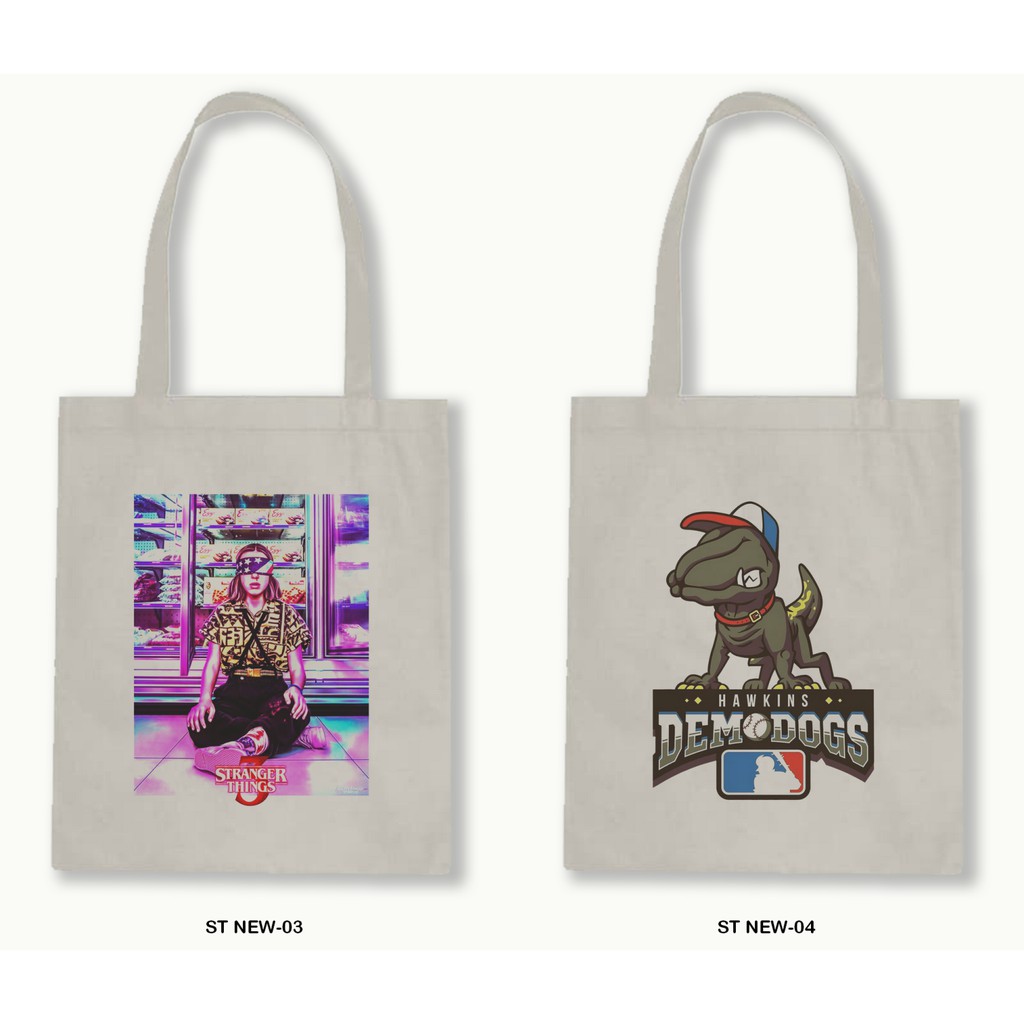 TOTE BAG BLACU 30X40 - STRANGER THINGS series.03