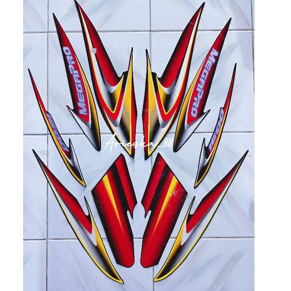 "KMN.25Au22ᵛ" Striping Megapro 2005 2006 Velg CW | stiker honda megapro hiu megapro lama