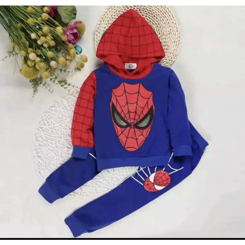 SETELAN SWEATER ANAK MOTIF HERO 1-5 TAHUN