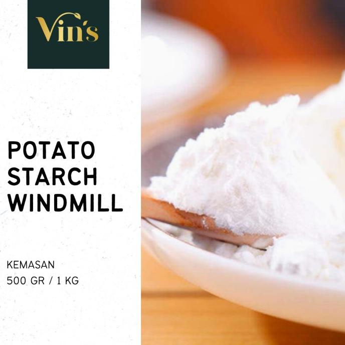 

TERMURAH TEPUNG KENTANG / TEPUNG SANGFEN / POTATO STARCH WINDMILL IMPORT - 1 kg Kode 391