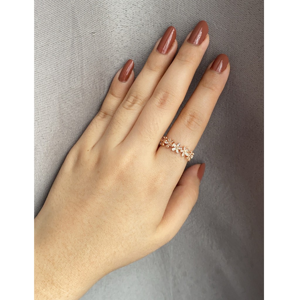 Cincin Korea Gold Plated Sangat cakep elegan CA024 Free Size Open Ring berlian mewah bunga