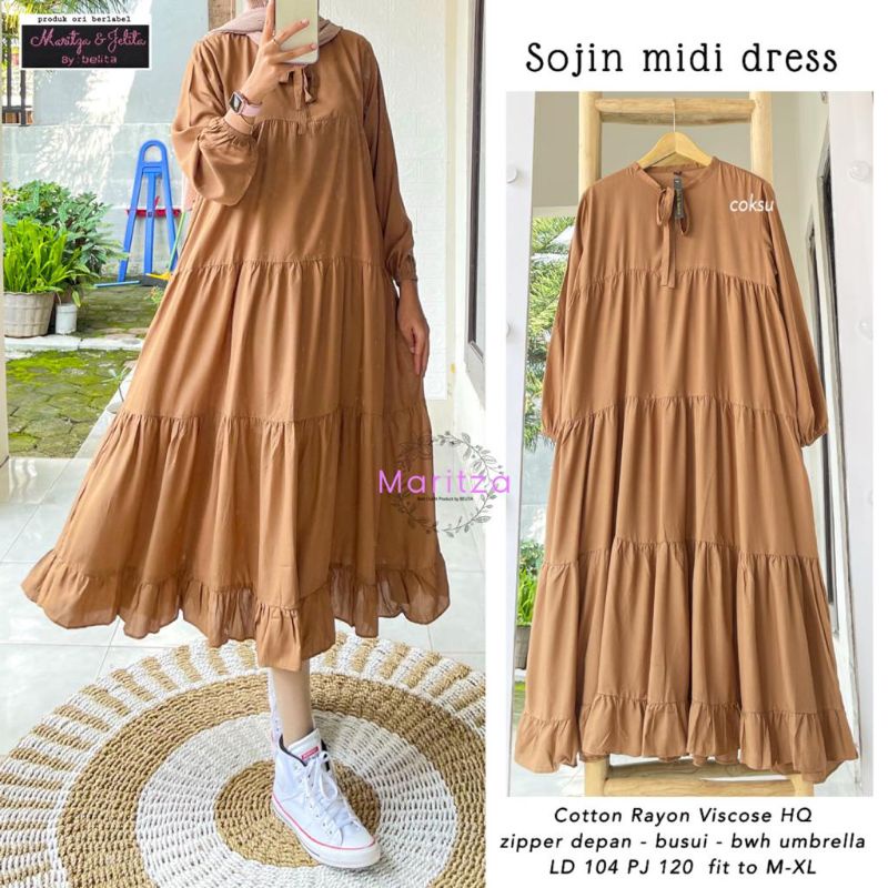 sojin midi dress katun by maritza / midi dress viral