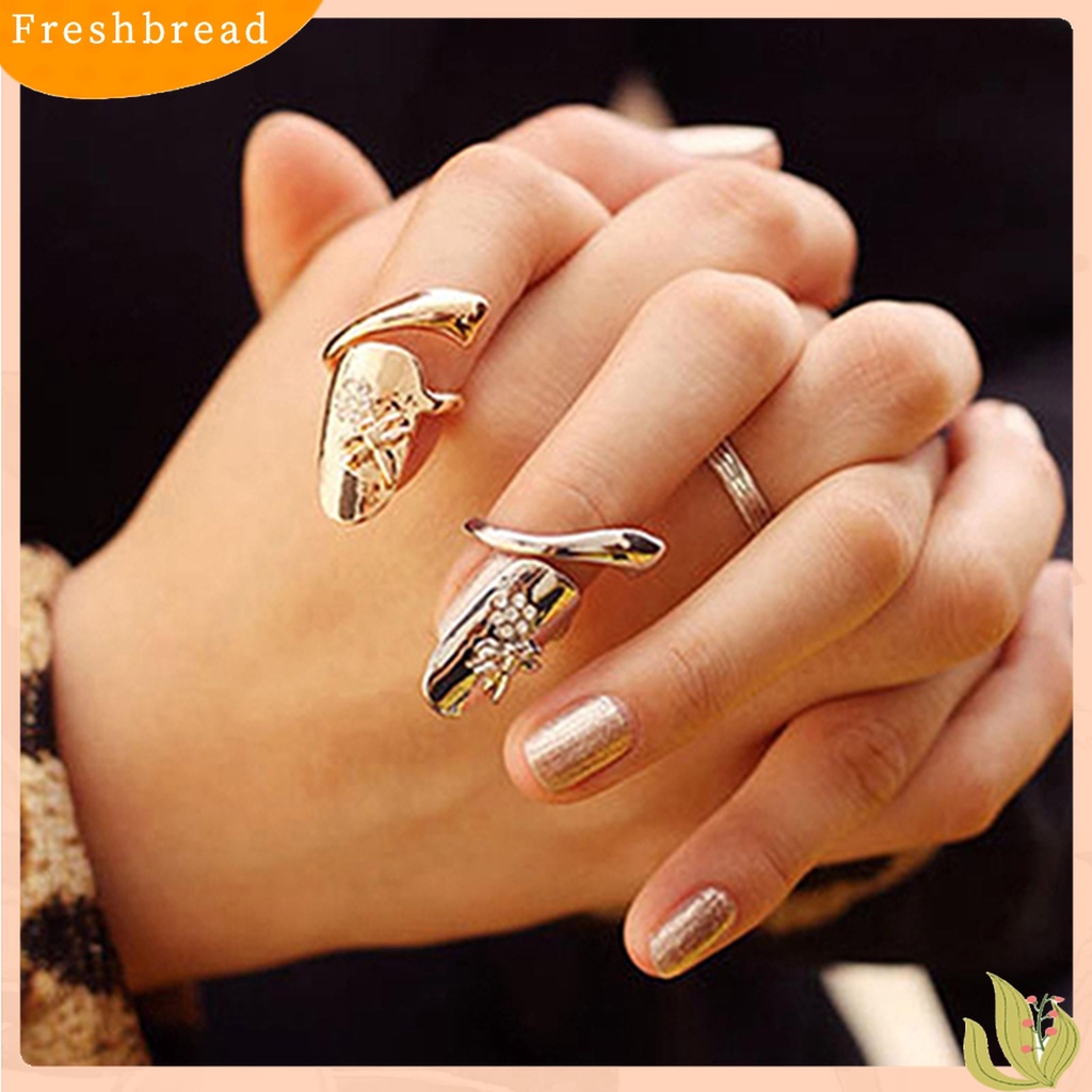 Fresh| 1pc Cincin Kuku Bahan Alloy Hias Berlian Imitasi Untuk Pesta