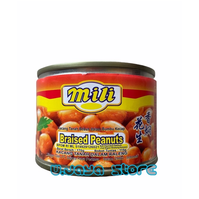 Mili Braised Peanuts ( Kacang Tanah Dalam Kaleng ) 115 Gram