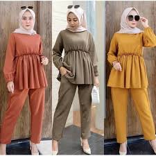 MARISKA SET setelan muslim / baju+celana / fashion wanita muslim / baju muslim murah / baju muslim t
