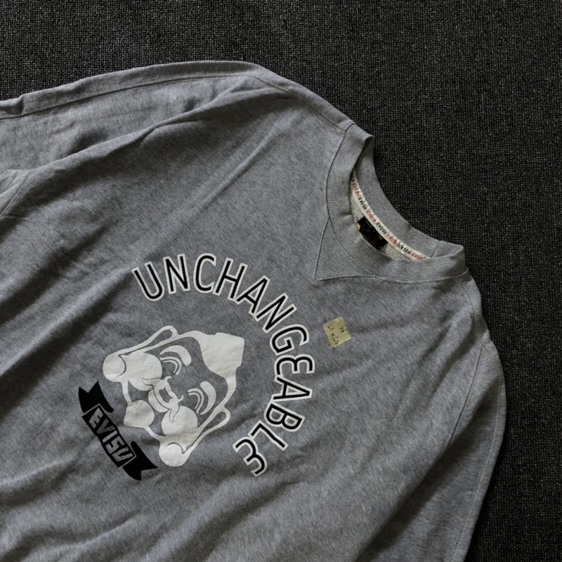 jaket sweater crewneck evisu unchangeable grey second original