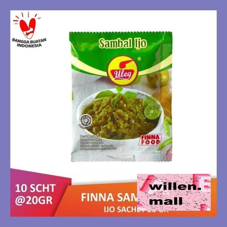 

Wil4Sbu Pack Finna Sambal Uleg Ijo Sachet (10 X 20Gr) Bud0Elw
