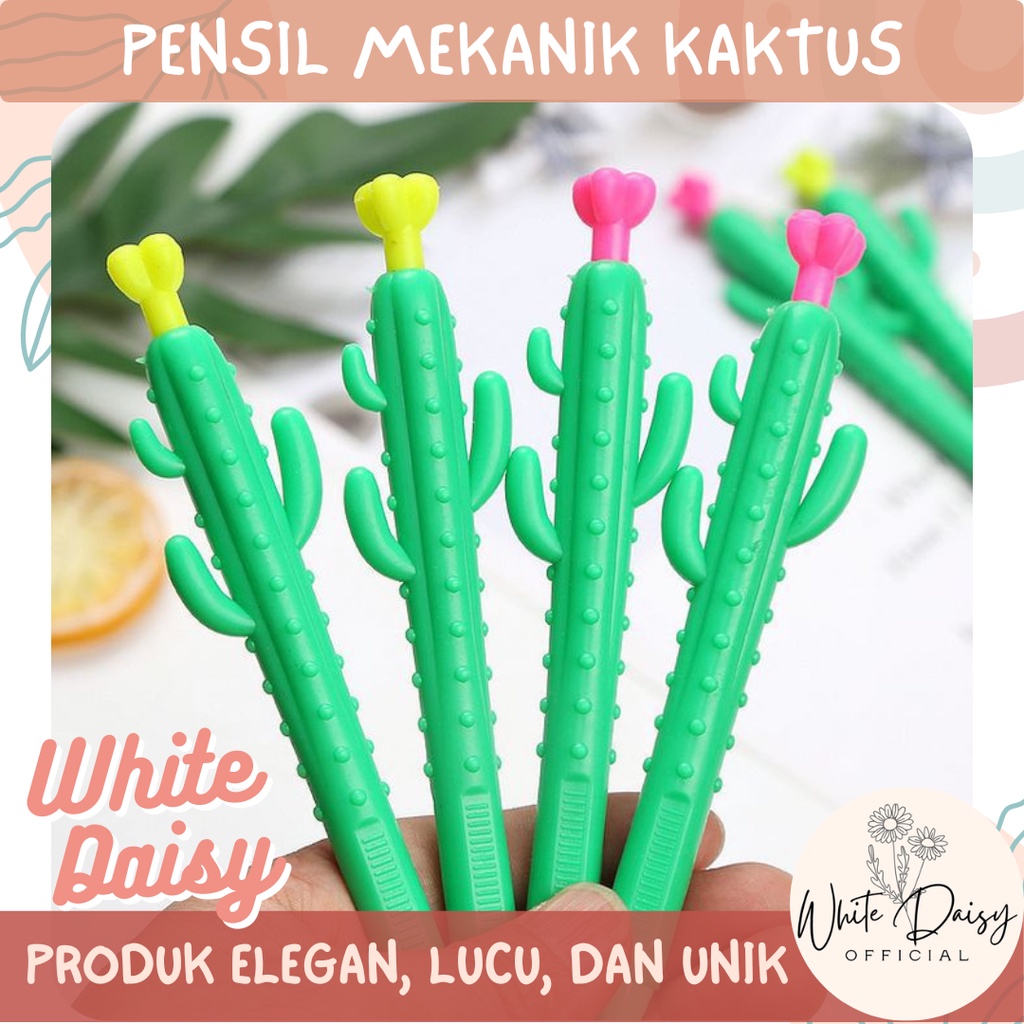 

Pensil Mekanik Bentuk Kaktus Lucu Isi Ulang Refill Pencil Cetek Cactus Alat Tulis Unik Murah