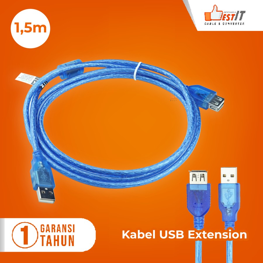 Kabel USB Extension V2.0 Panjang 1.5 Meter 3 Meter 5 Meter 10 Meter