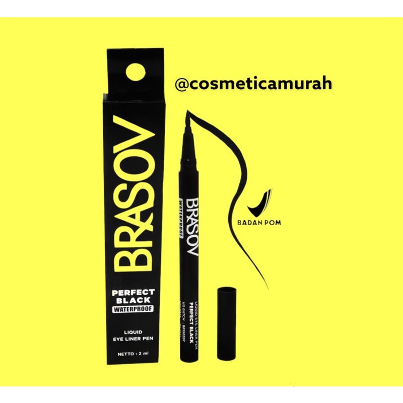 eyeliner liquid pen brasov - eyeliner pulpen brasov pen black waterproof // brasov maskara water proof // brasov mascara