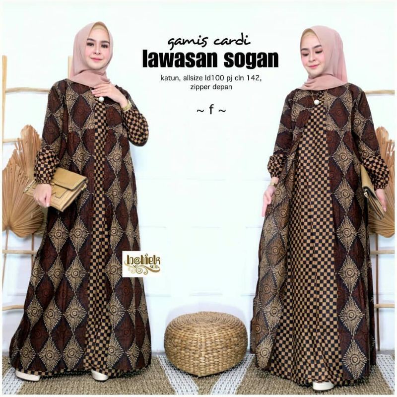 GROSIR GAMIS CARDI /GAMIS LAWASAN SOGAN/GAMIS BATIK KATUN /BATIK PEKALONGAN /BATIK HALUS JUMBO SM003