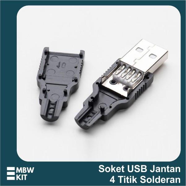 Soket USB Jantan Male USB Jack USB Socket Kosong Solder