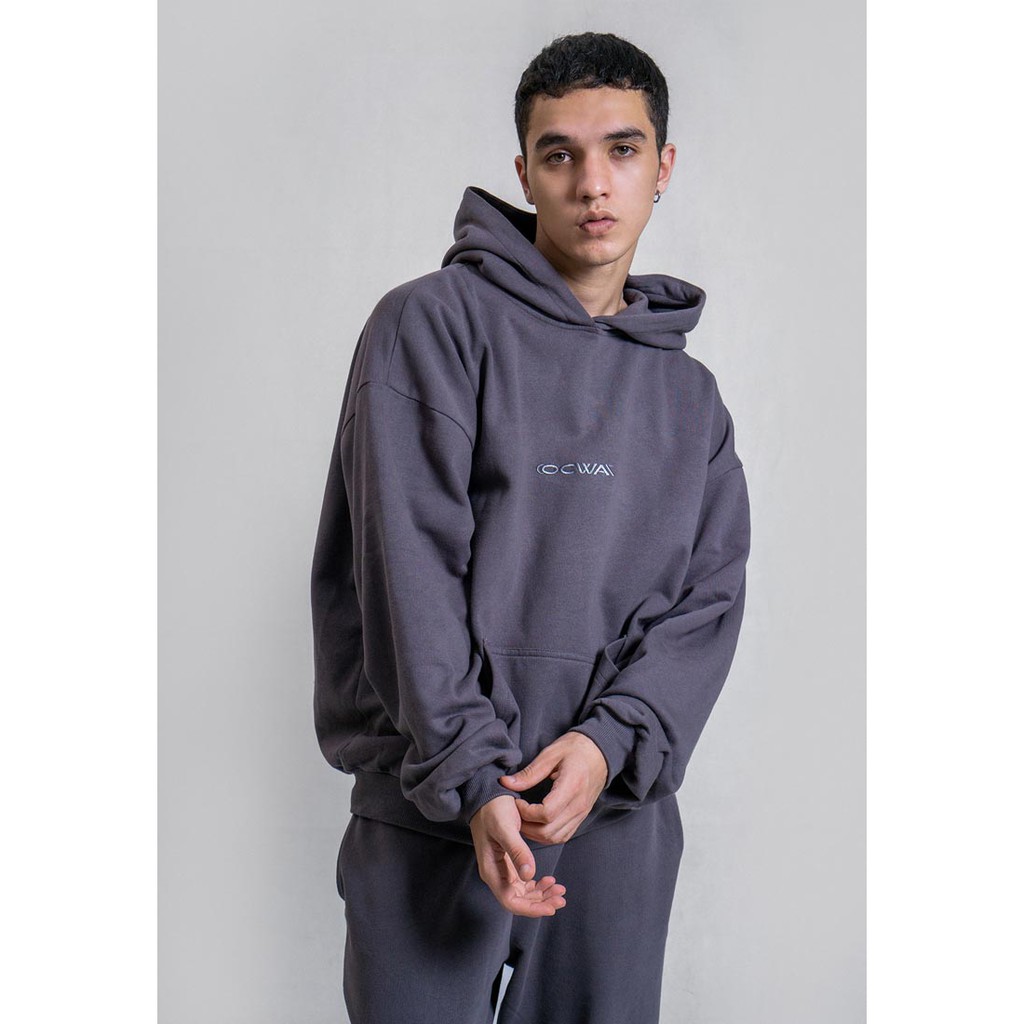 OCWA OVERSIZED HOODIE ASH GREY LOGO