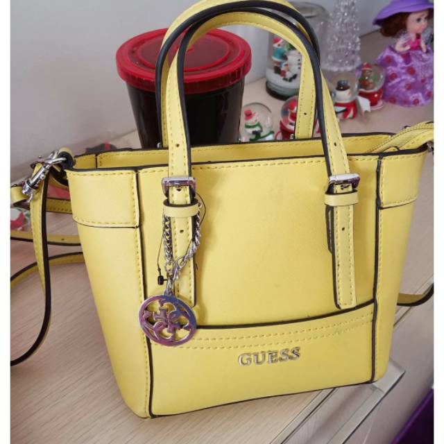Promo Tas Selempang Mini Delaney Kuning Guess Original Cuci Gudang