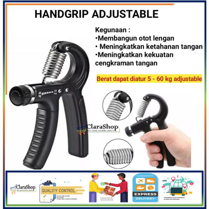 HAND GRIP/HANDGRIP ADJUSTABLE 5-60 KG ALAT LATIHAN OTOT/PENGUAT TANGAN