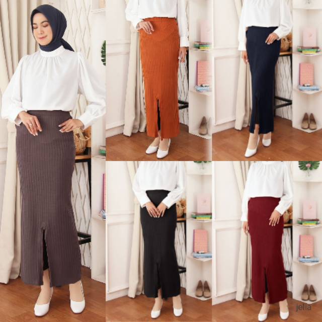 Rok Muslim Panjang Rajut Model Baru Lebaran RJ