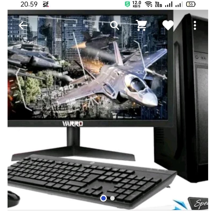 Pc rakitan lengkap core i5 ram 8 gb LED 19&quot; siap pakai