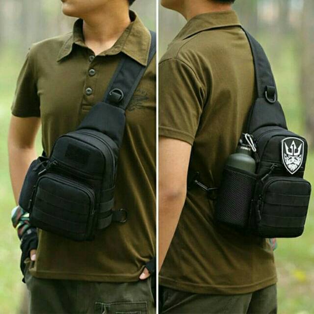 Tas Pria Army Tactical Import Impor Slempang Selempang Sling Bag D5SM9