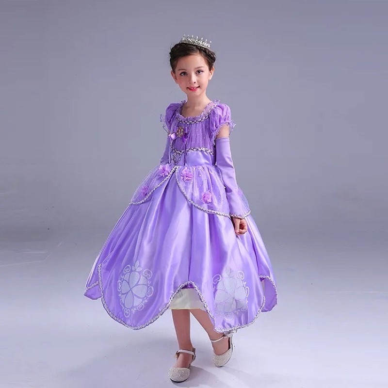 princess Sofia dress / kostum princess Sofia dress anak. bahan premium & ready stock