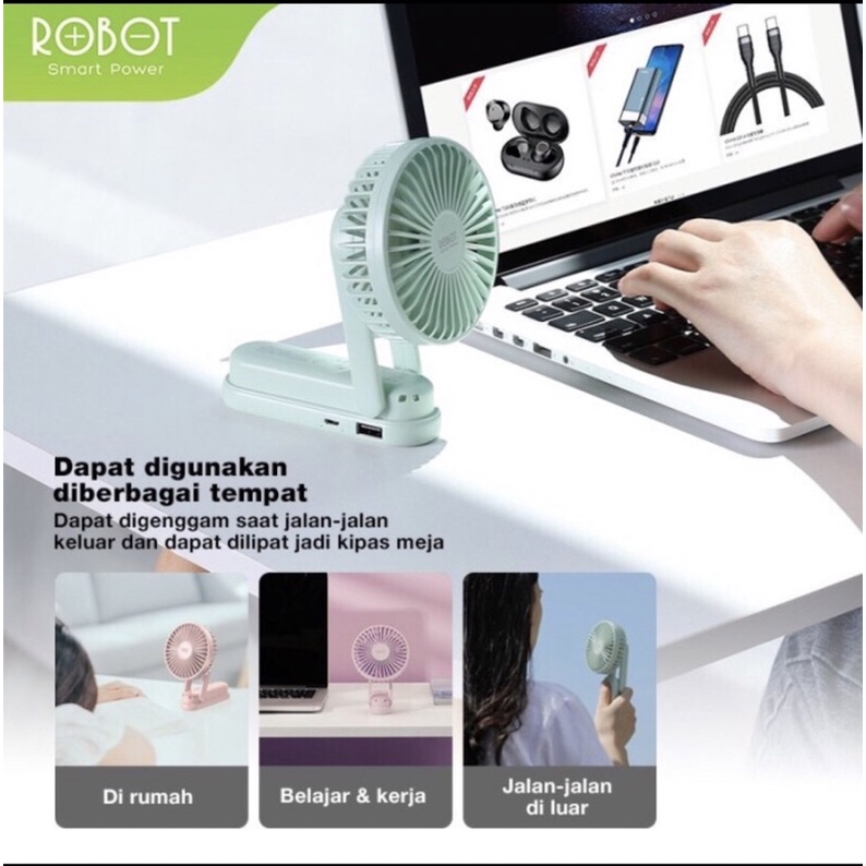 kipas robot RT-BF 11, RT-BFS1, RT-BF15, TT-BF13, portable fan power bank mini fan kipas angin mini, white, green, pink robot, rt bf 17 green, tt bf17 white, rt bf14