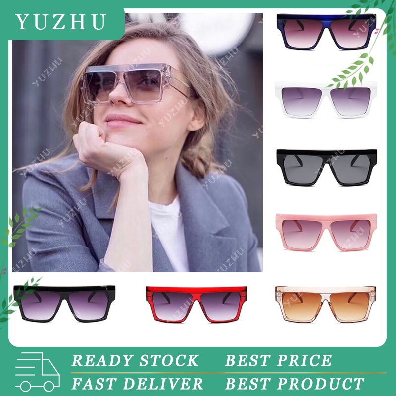 (YUZHU) Ready Stock Kacamata Wanita Fashion Trend  Frame Besar Kacamata Hitam