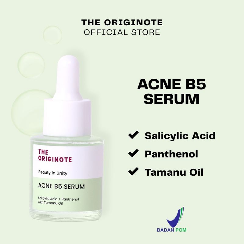 The Originote Acne B5 Serum Salicylic Acid + Panthenol + Tamanu Oil (BPOM)