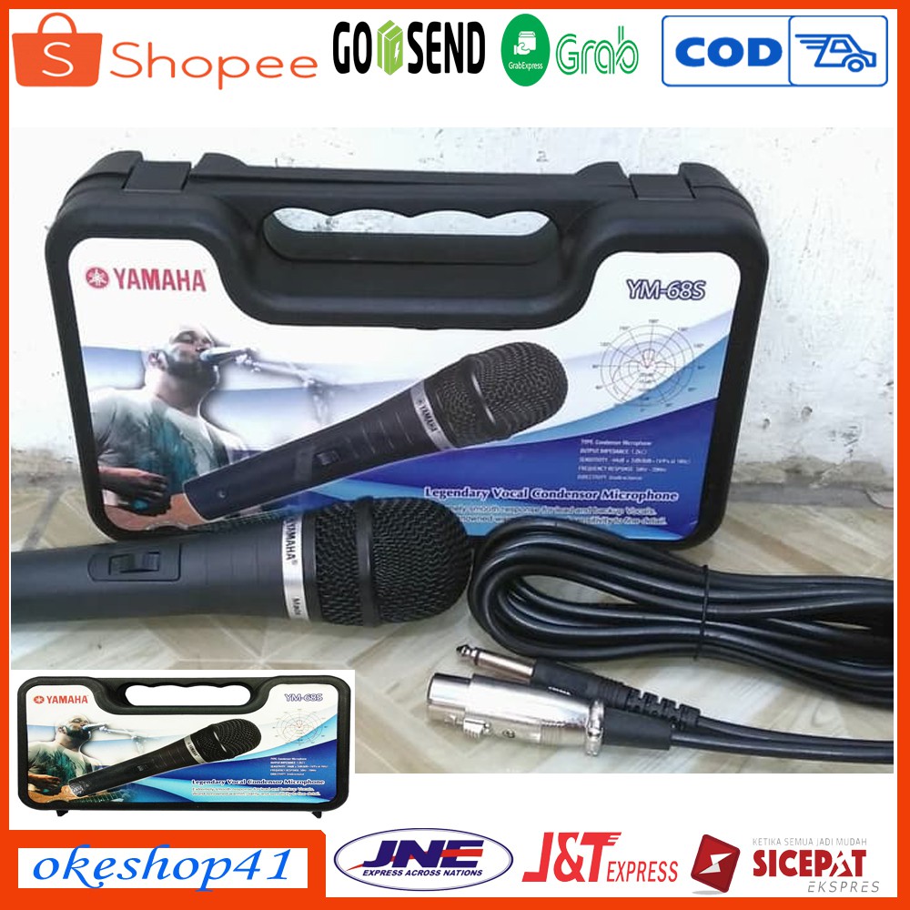 Yamaha Mic Karaoke Kabel YM-68S Microphone Vocal Profesional Suara Mantap