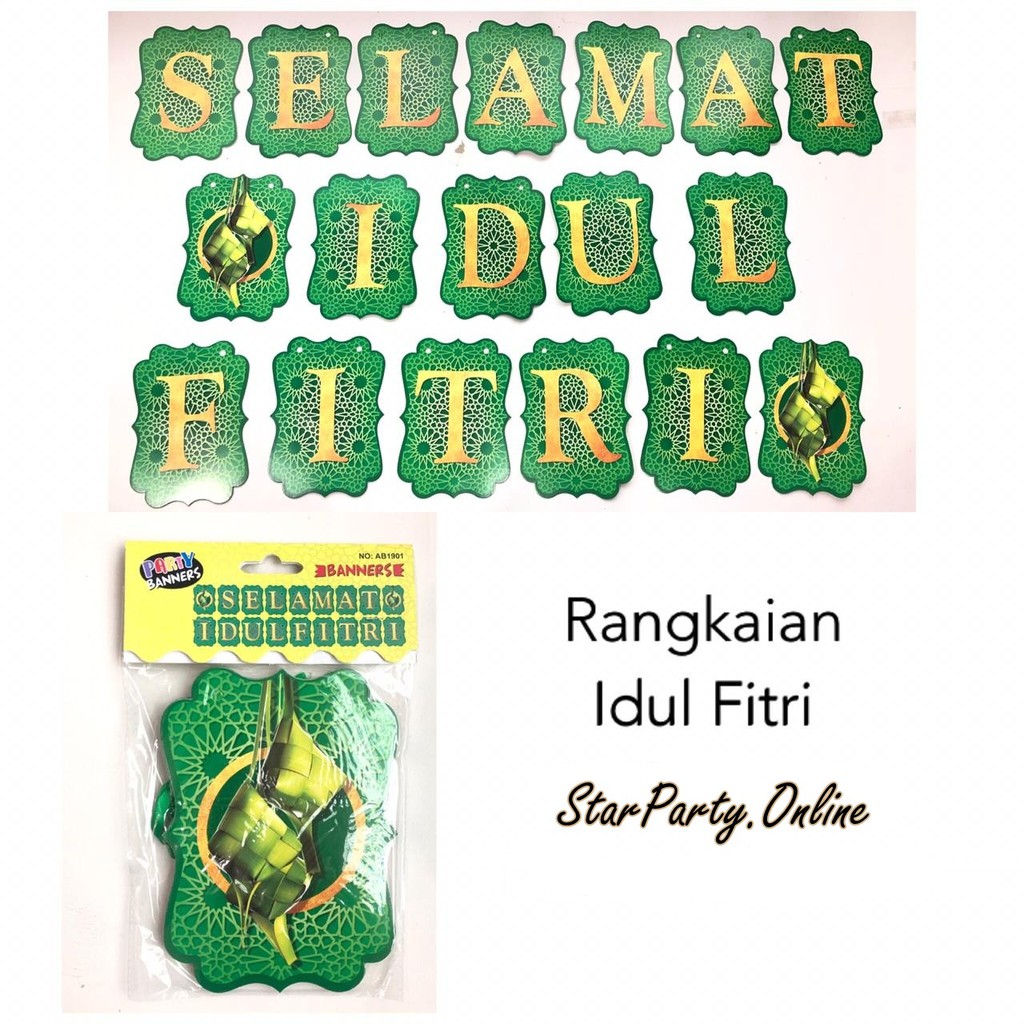 Rangkaian Idul Fitri /Dekorasi Lebaran /Hiasan Lebaran /Banner Lebaran