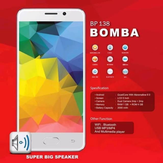 Bellphone Bp138 Bomba Ram 1gb Jaringan 3g Shopee Indonesia