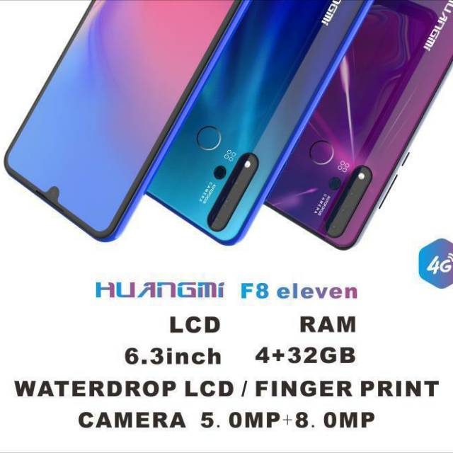 HUANGMI F8 ELEVEN 4G LTE 6.3" INCH 4/32 RAM 4GB HUANG MI FINGER PRINT WATER DROP