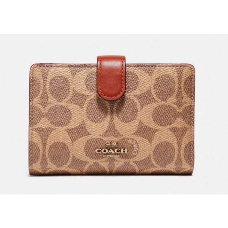 Coach Medium Corner Zip Wallet In Signature Canvas(C33034)