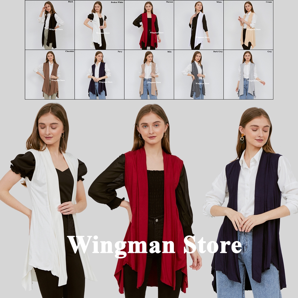 outer wanita Long Tanpa Lengan 10 Warna A4Y3 multifungsi top seller berkualitas bayar ditempat terla