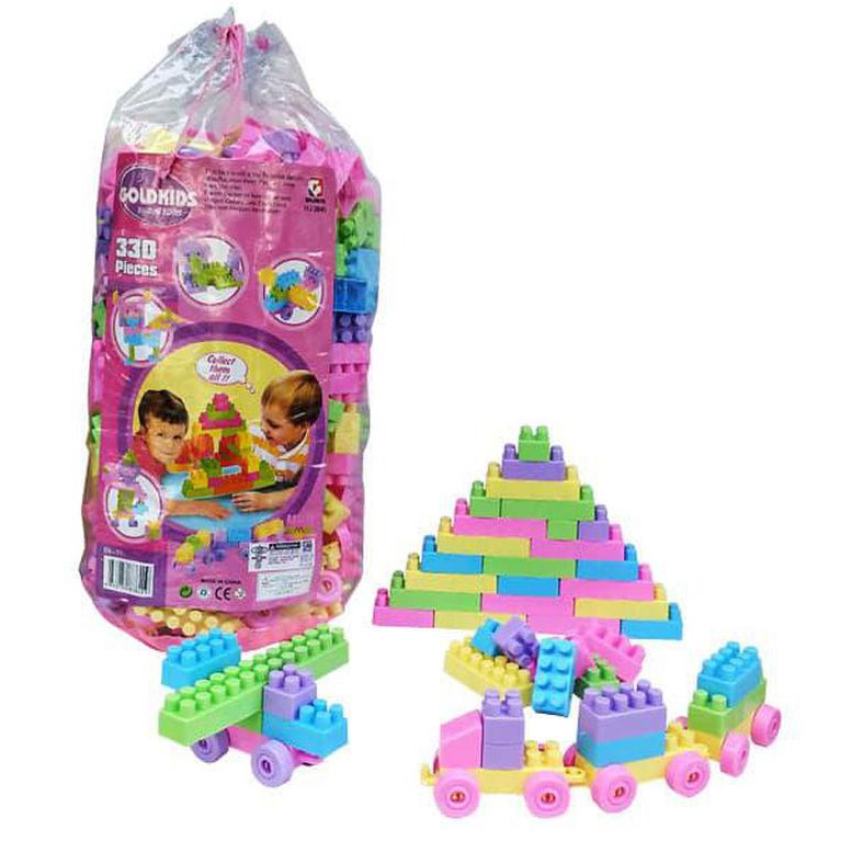 LEGO ANAK GOLDKIDS UKURAN BESAR ISI 330PCS MAINAN EDUKASI BLOCKS