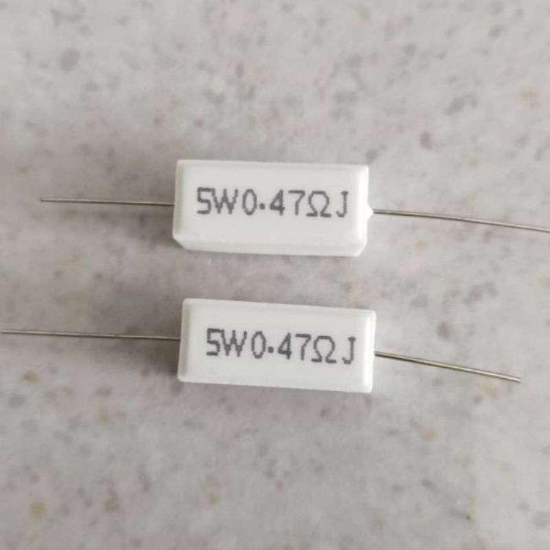 resistor kapur 5watt 0,22ohm 0,47ohm