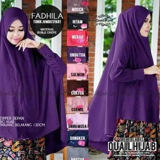 Promo Fadhila Tunic Jumbo Syari | Jilbab Lengan Berkualitas