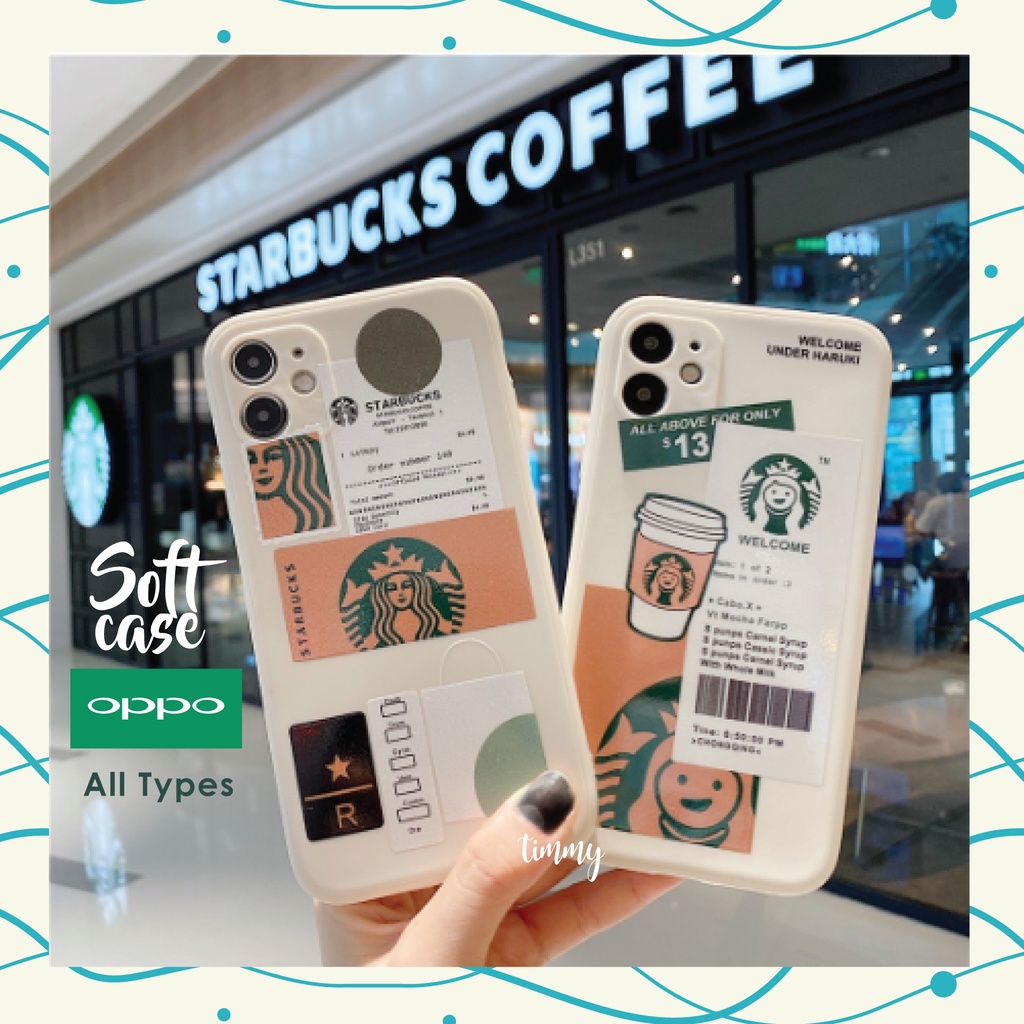 Softcase Oppo A15 A54 A5S A7 A12 F9 Pro Reno 4F A15S A53 A33 A52 A92 A72 Casing Starbucks Case TPU H