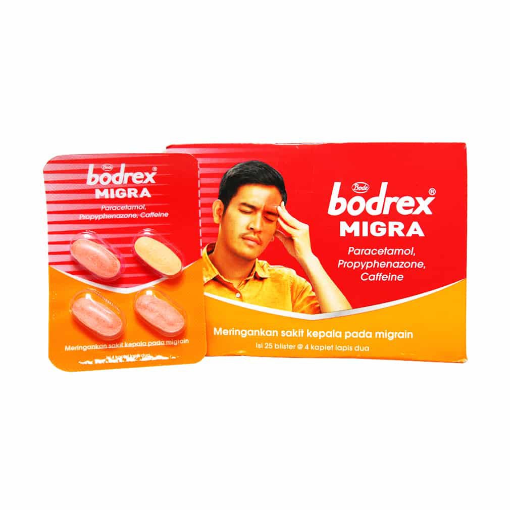 BODREX MIGRA Strip 4 Tablet - Obat Sakit Kepala Migrain Migren