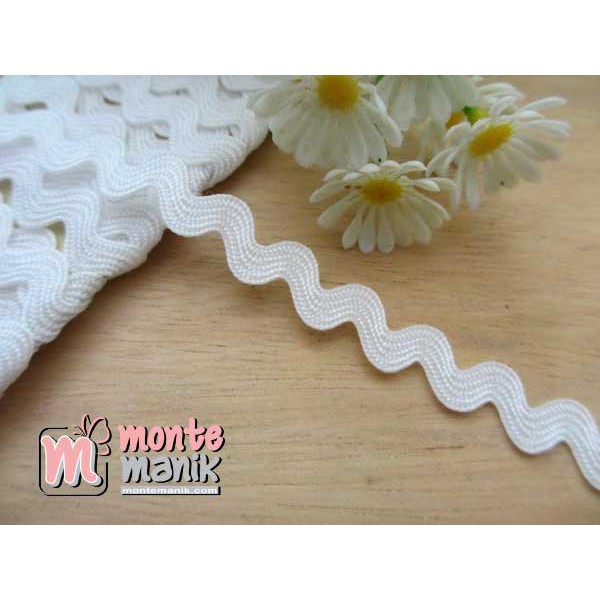 Renda Ricrac / Biku-biku Putih (RLN-016)