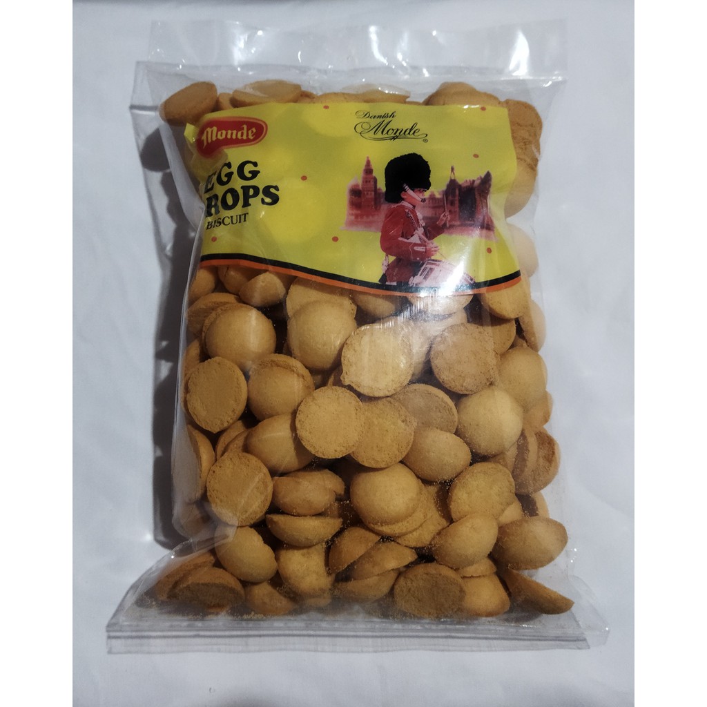 

SNACK KILOAN BISKUIT MONDE EGG DROP EGG DROPS KEMASAN KURLEB 500 GRAM