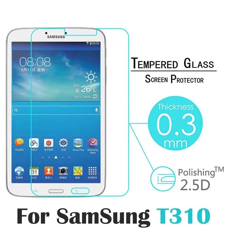 Tempered Glass Samsung Galaxy Tab 3 8.0 T310 T311 T315 SM-T310 SM-T311 SM-T315 Antigores Screen Guard protector TG Bening Blue Antiblue Clear kacaHigh Quality Pelindung Layar kaca