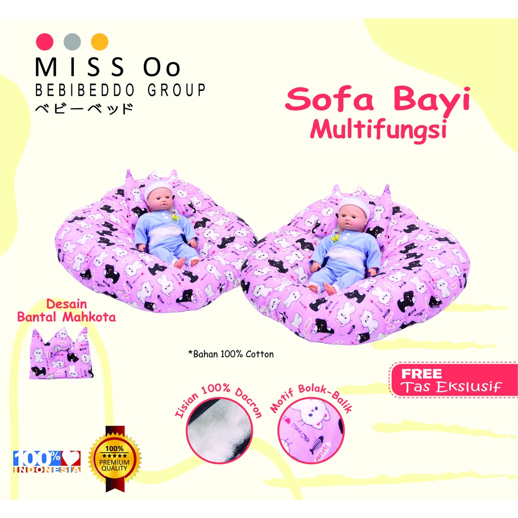 Sofa bayi / baby launger FREE bantal mahkota bayi dan tas