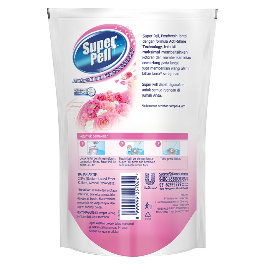 PEMBERSIH LANTAI SUPERPELL LOVE BLOSSOM 770ML SUPER PEL