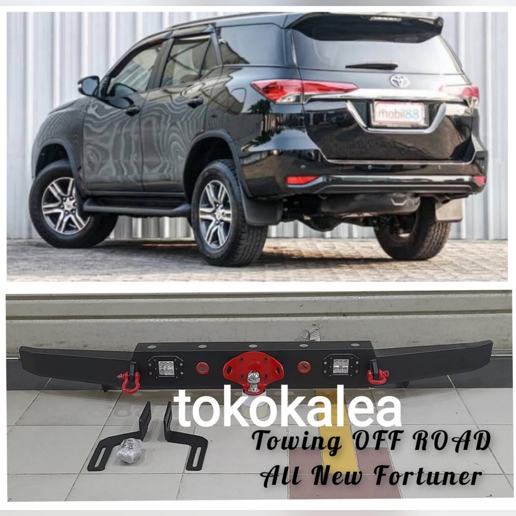 Towing bar custom pengaman bumper belakang mobil toyota all new fortuner 2016-2021 model off road+le