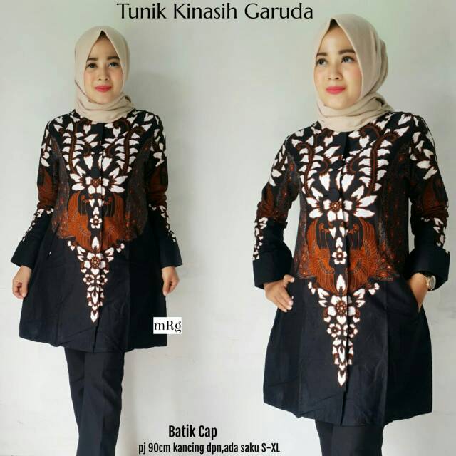 Tunik Kinasih Garuda / Tunik Batik Wanita Kerja Modern