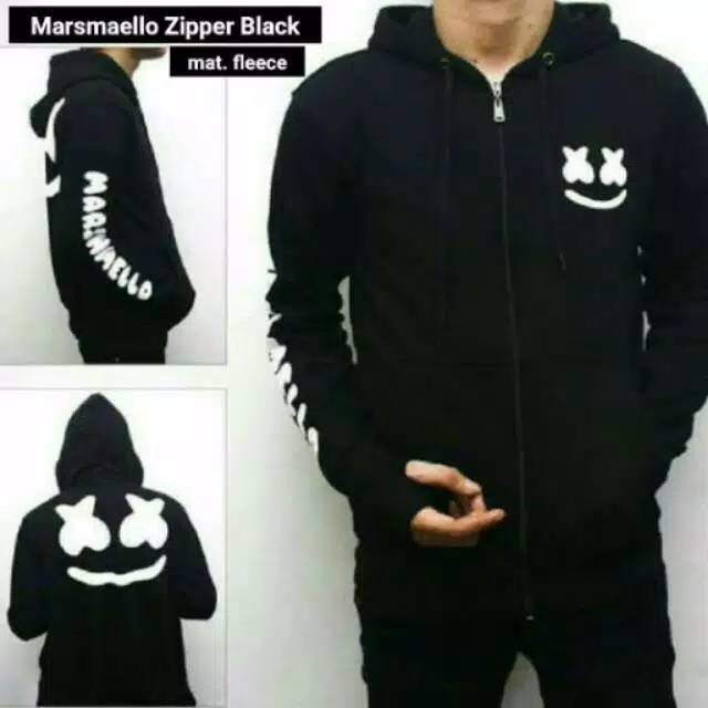 Jaket marshmello text murah